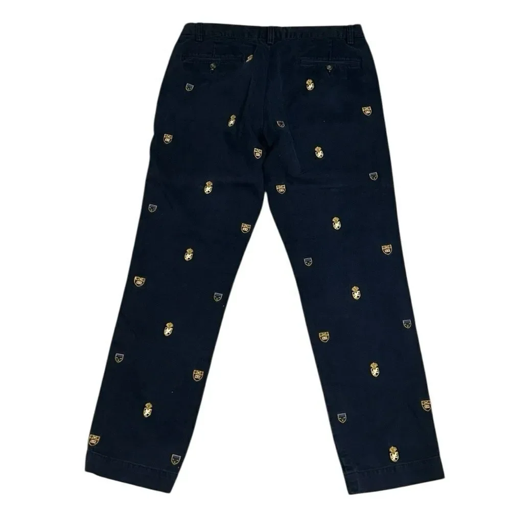 Polo Ralph Lauren Men’s Embroidery Print Navy Blue Pants(Size 33/32)